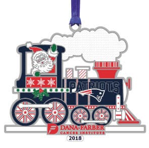 Patriots Christmas Train with Santa Ornament 