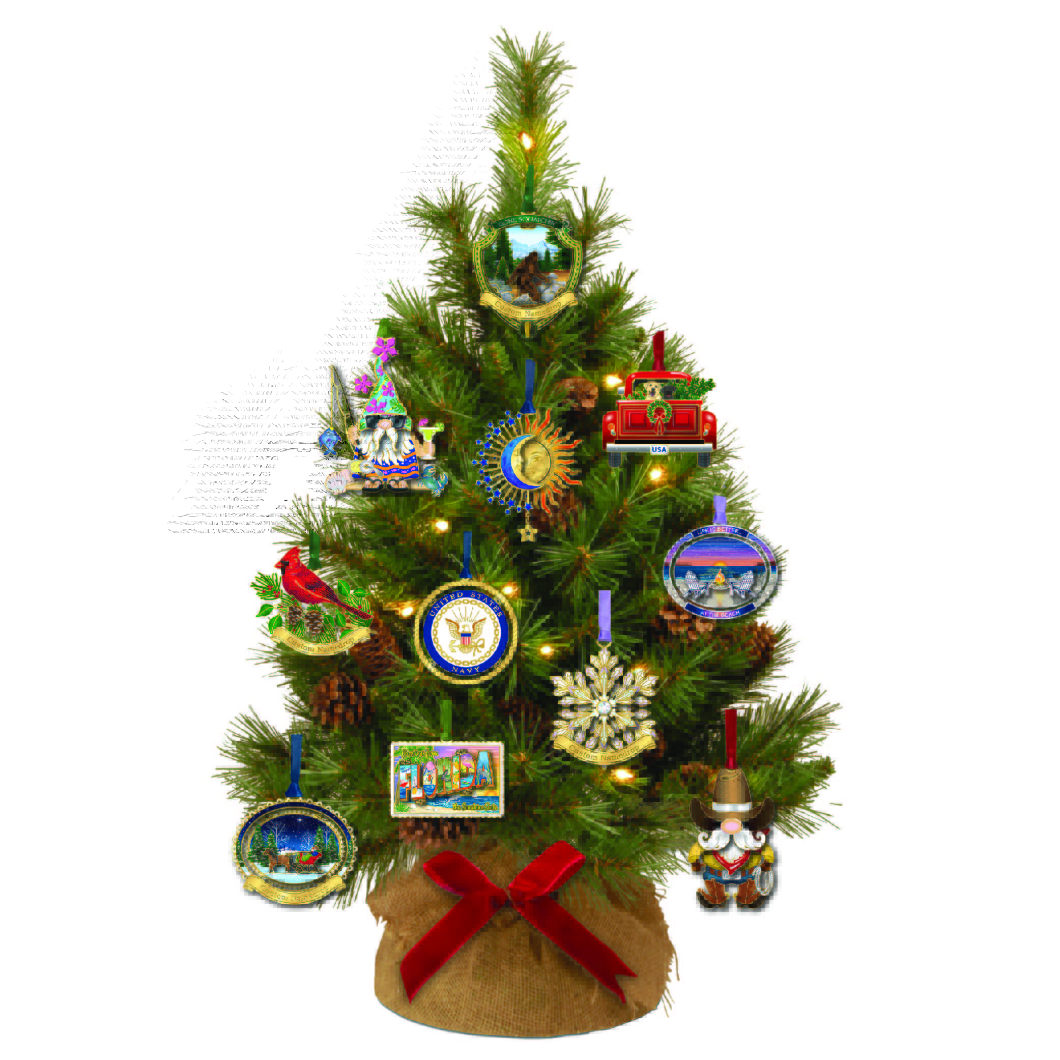 Lighted Pine Tree Display