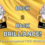 Graphic showing two 2025 Reader Rankings “Gifts & Decorative Accessories” winner badges for Beacon Design, with text reading “Back 2 Back Brilliance! Honored to be recognized two years in a row.”